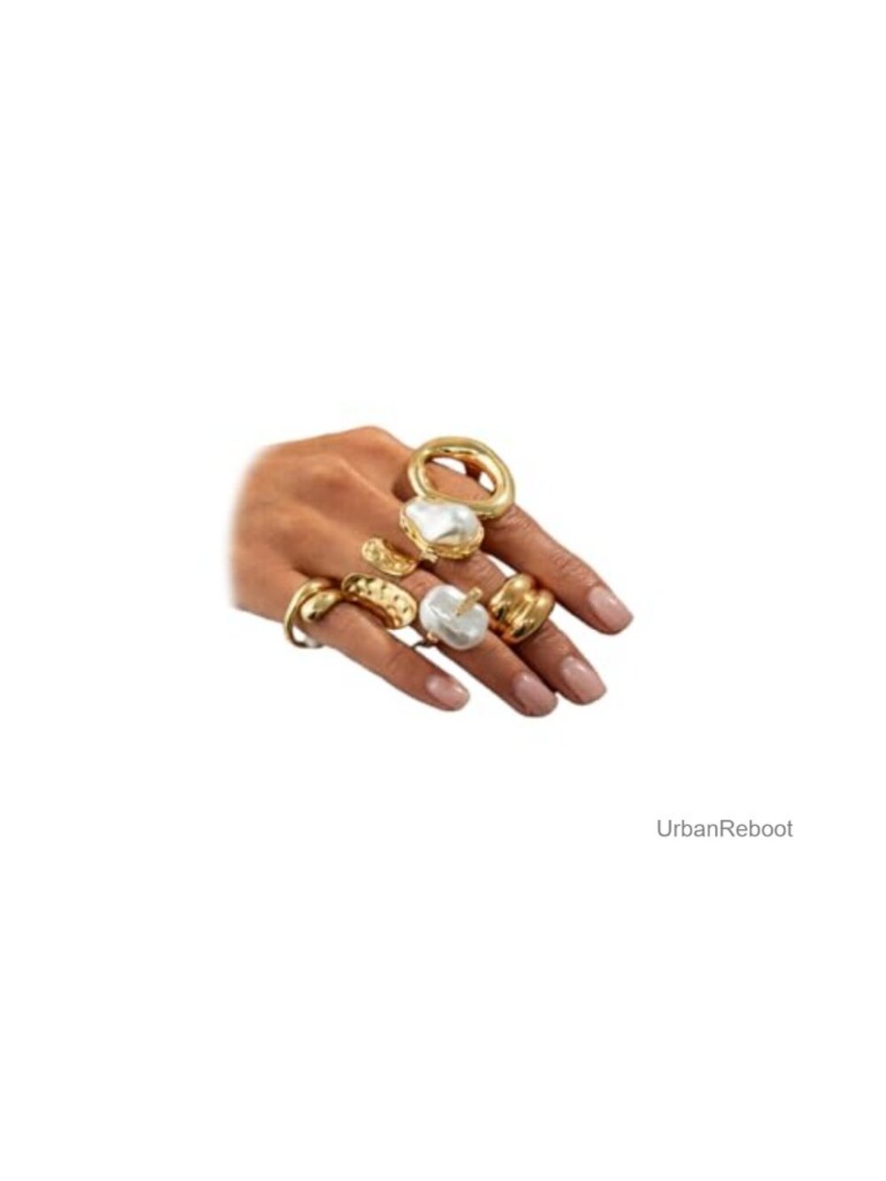 Chunky Gold Ring Set Stackable Statement Ring Women Jewelry